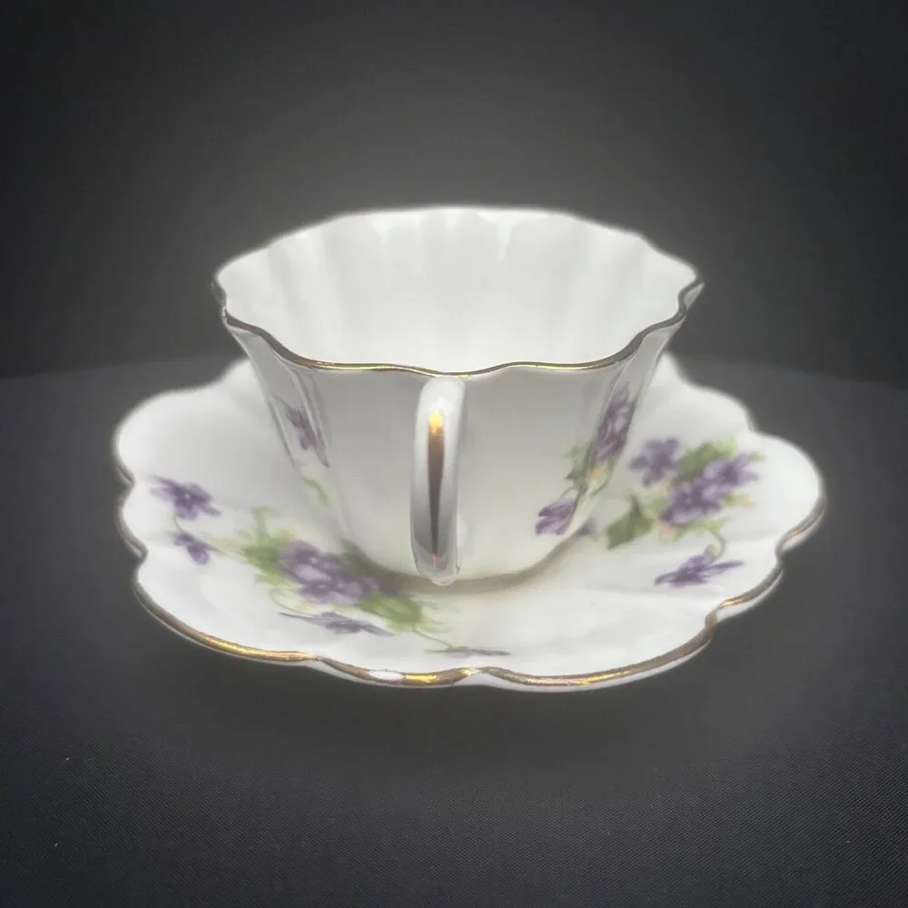 Royal Stuart Sweet Violets Demitasse Cup Saucer Cottage Made England Floral